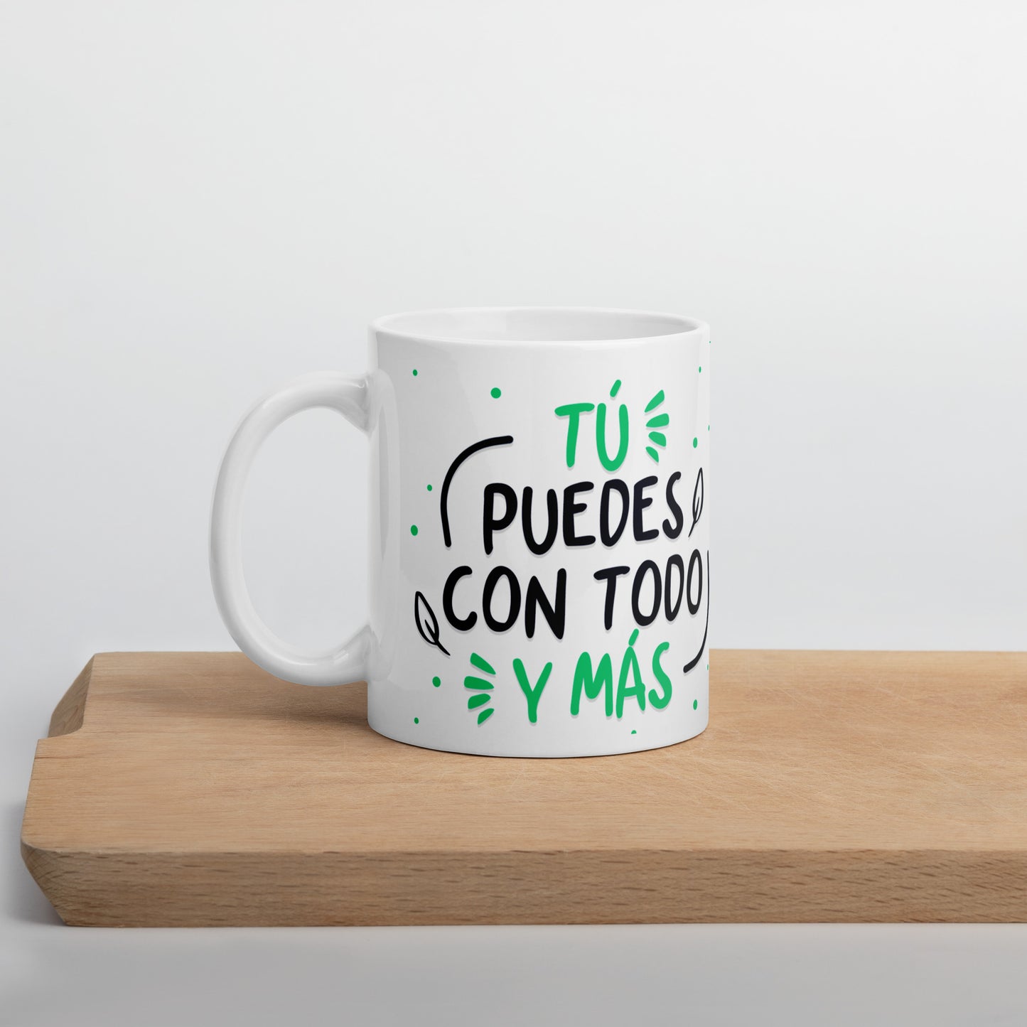 Taza Motivacional "Tú Puedes con Todo y Más, No te Rindas Nunca" - Ideal para Café o Té