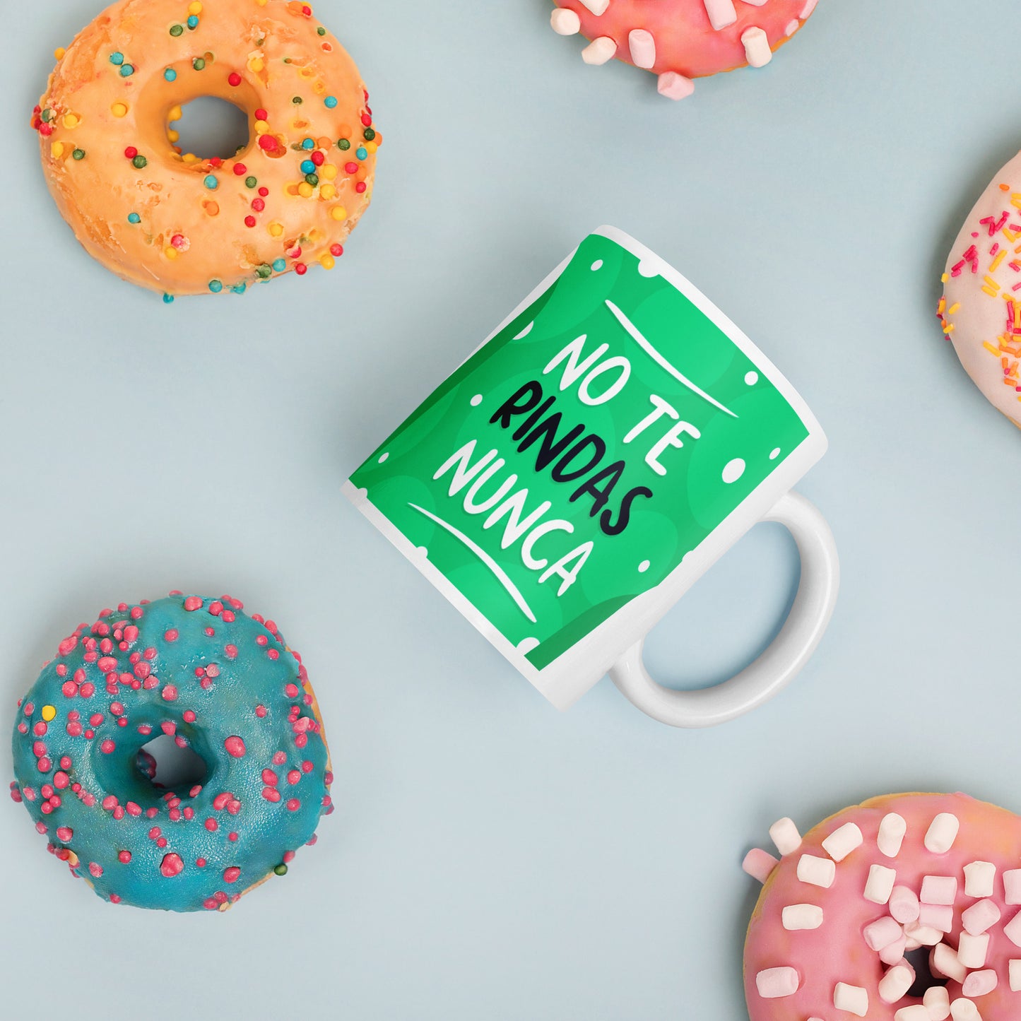 Taza Motivacional "Tú Puedes con Todo y Más, No te Rindas Nunca" - Ideal para Café o Té