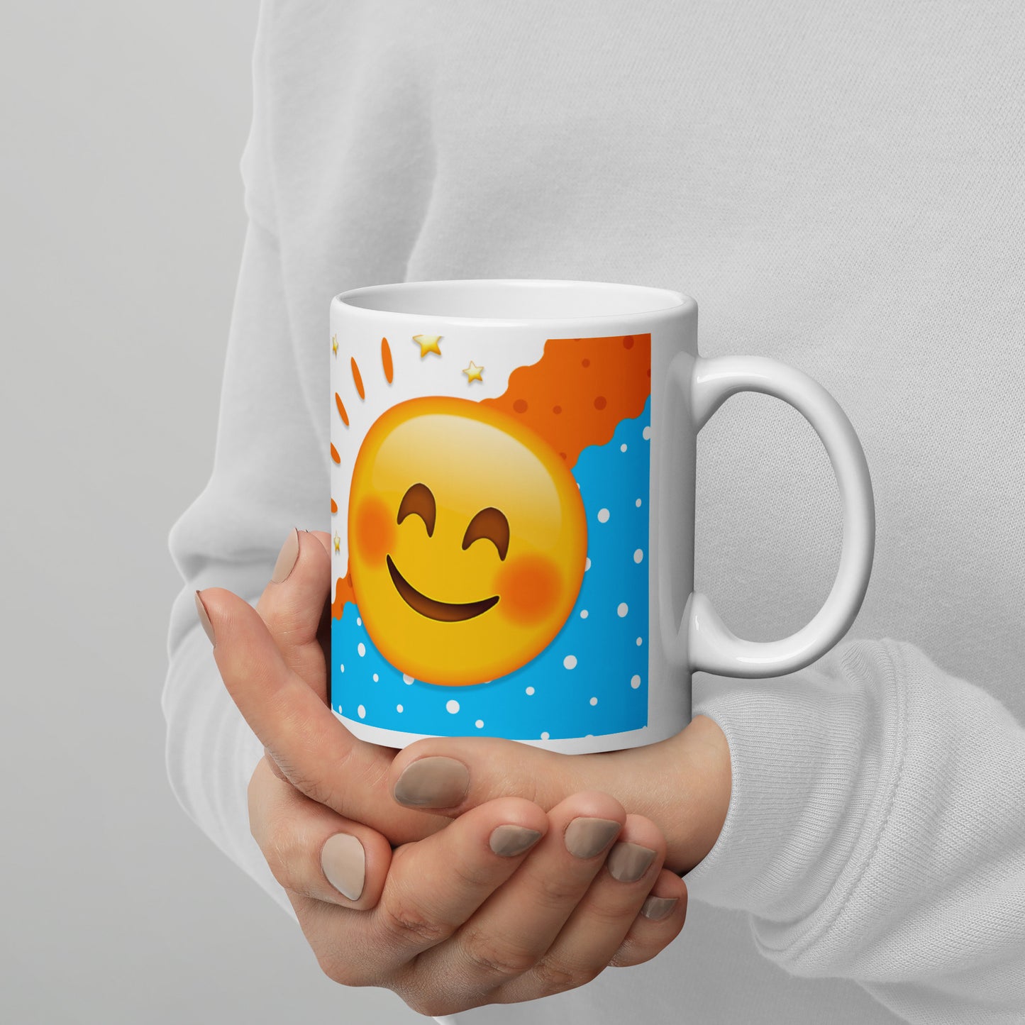 Taza con Frase "Hoy es un Buen Día para Sonreír" - Resistente y Brillante ideal para disfrutar de un buen café o té.