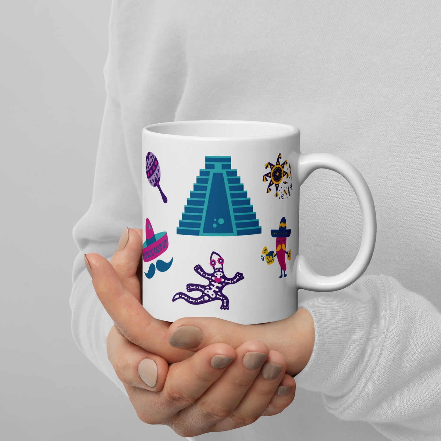 Taza blanca brillante México