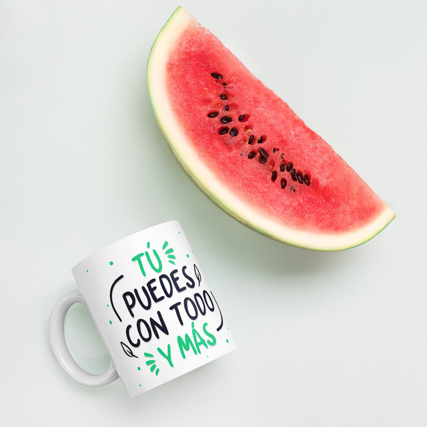 Taza Motivacional "Tú Puedes con Todo y Más, No te Rindas Nunca" - Ideal para Café o Té
