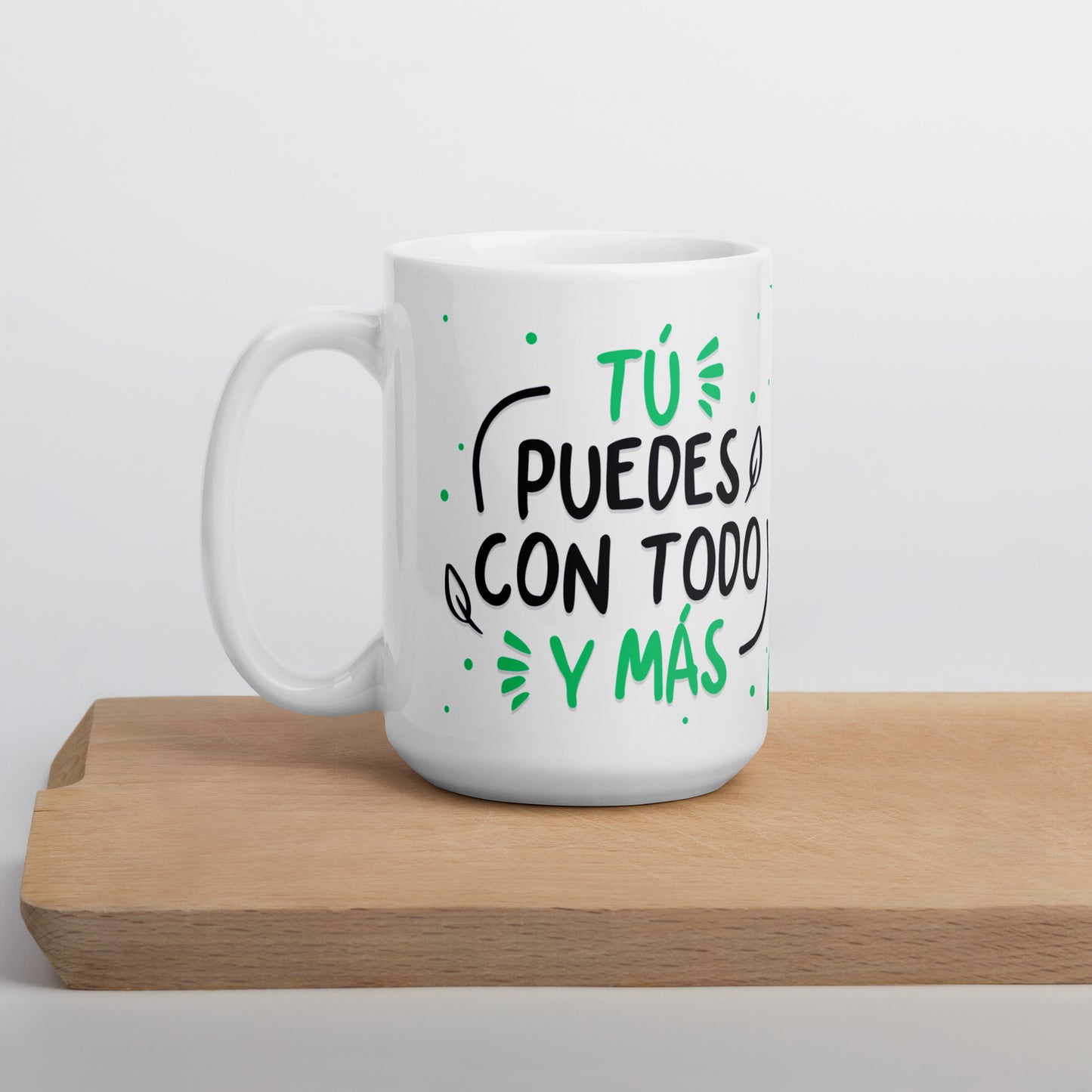 Taza Motivacional "Tú Puedes con Todo y Más, No te Rindas Nunca" - Ideal para Café o Té