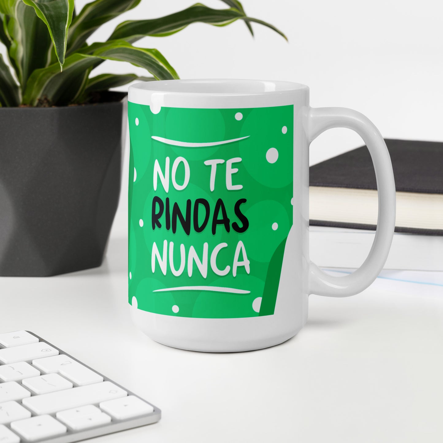 Taza Motivacional "Tú Puedes con Todo y Más, No te Rindas Nunca" - Ideal para Café o Té