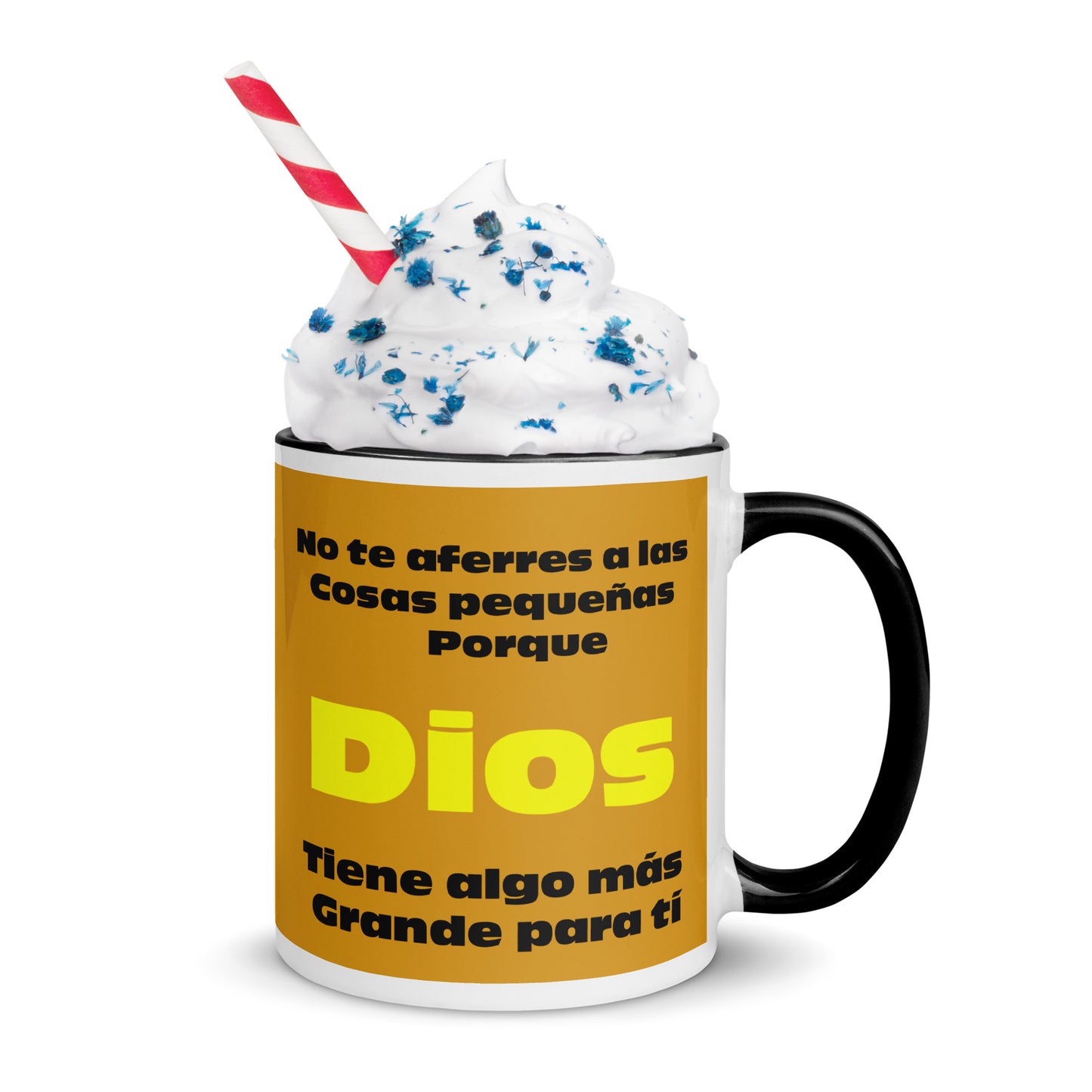 Taza Motivacional "No te Aferres a Cosas Pequeñas Dios tiene algo Mas Grande para Ti" – Añade Alegría a tu Rutina con un Toque de Colo