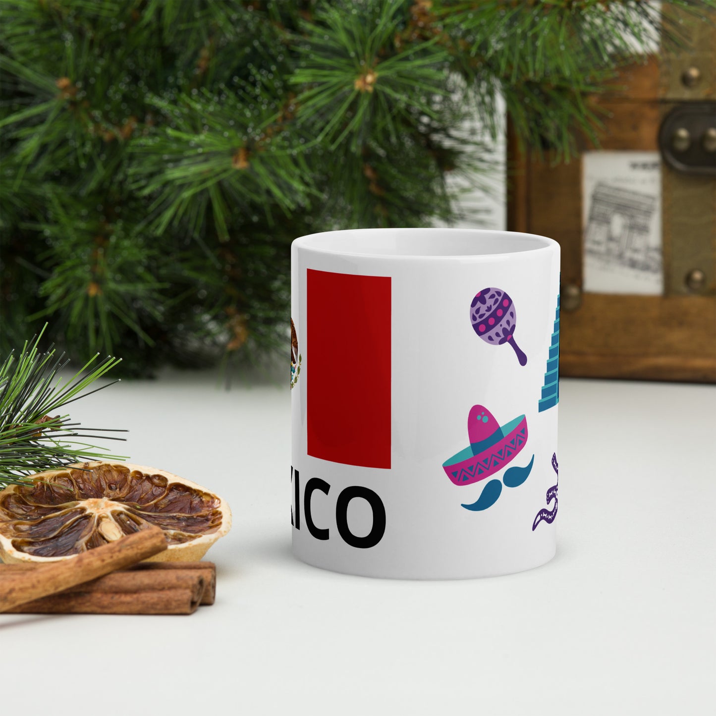 Taza blanca brillante México
