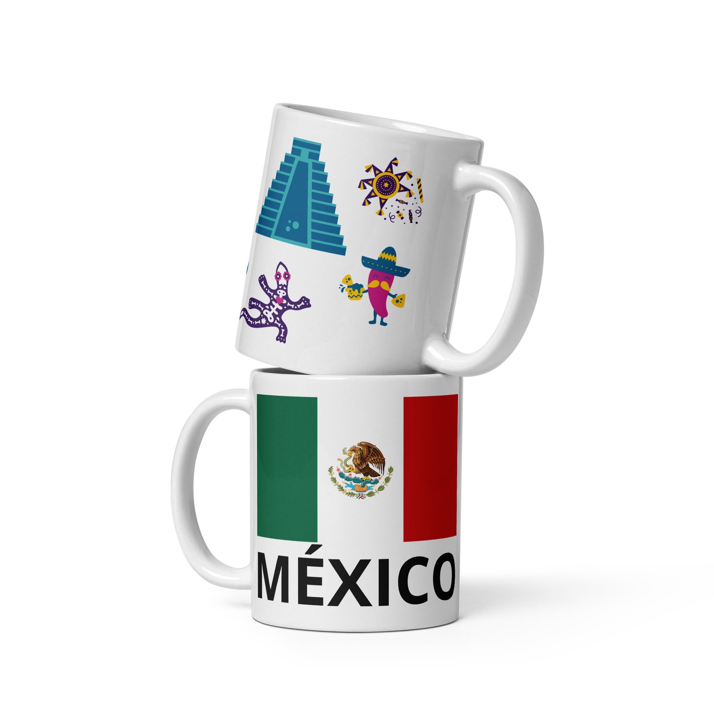 Taza blanca brillante México