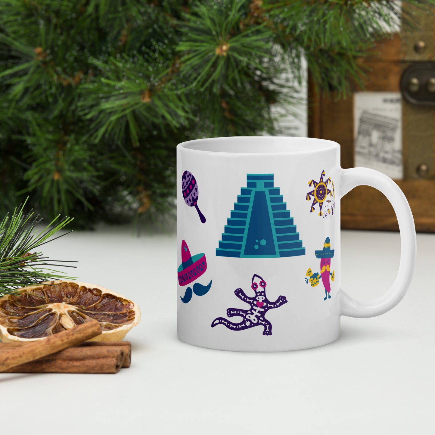 Taza blanca brillante México